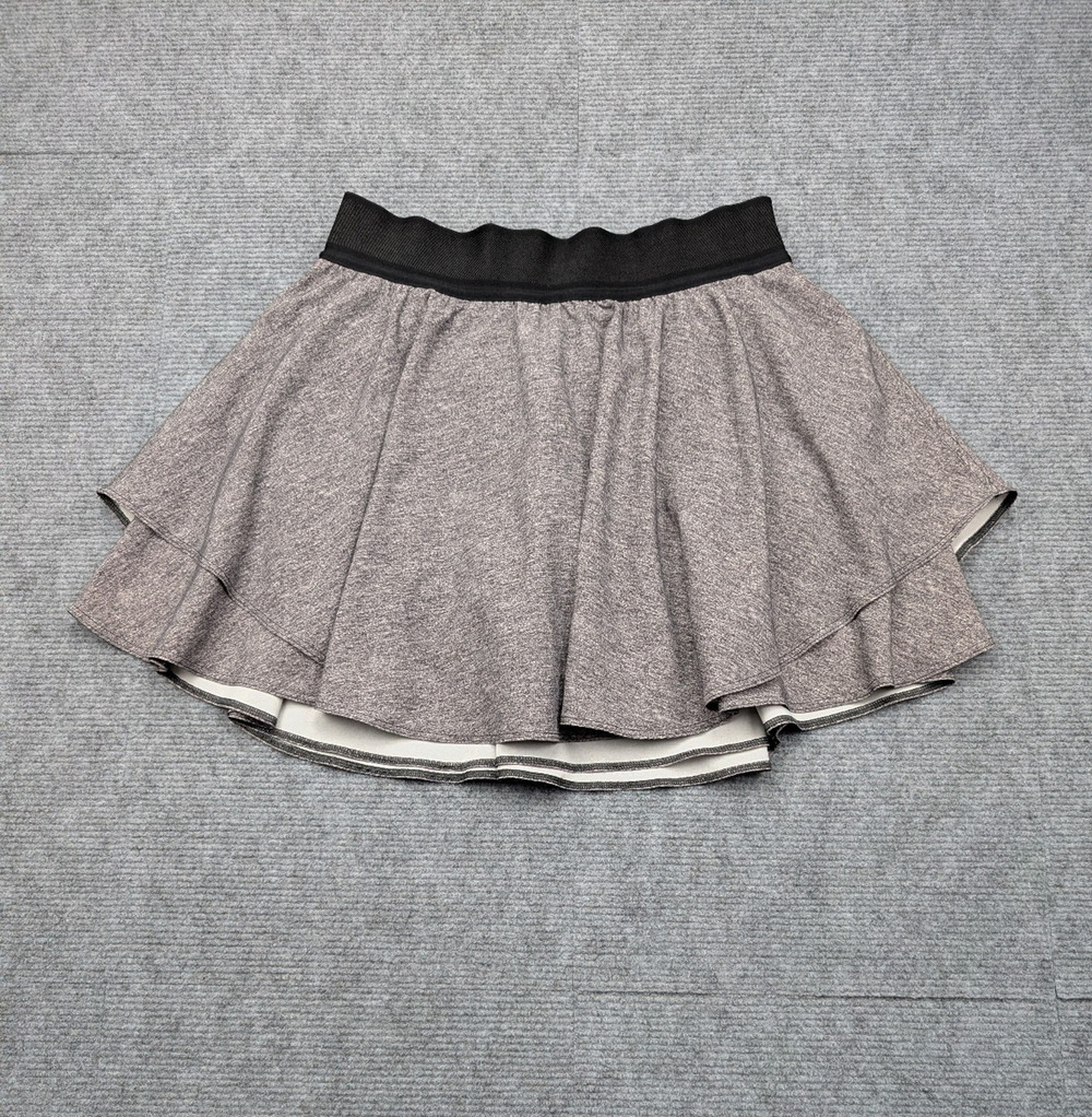 Lululemon Court Rival Skirt Womens 6 Lined Tennis Skort Gray Athletic Layered